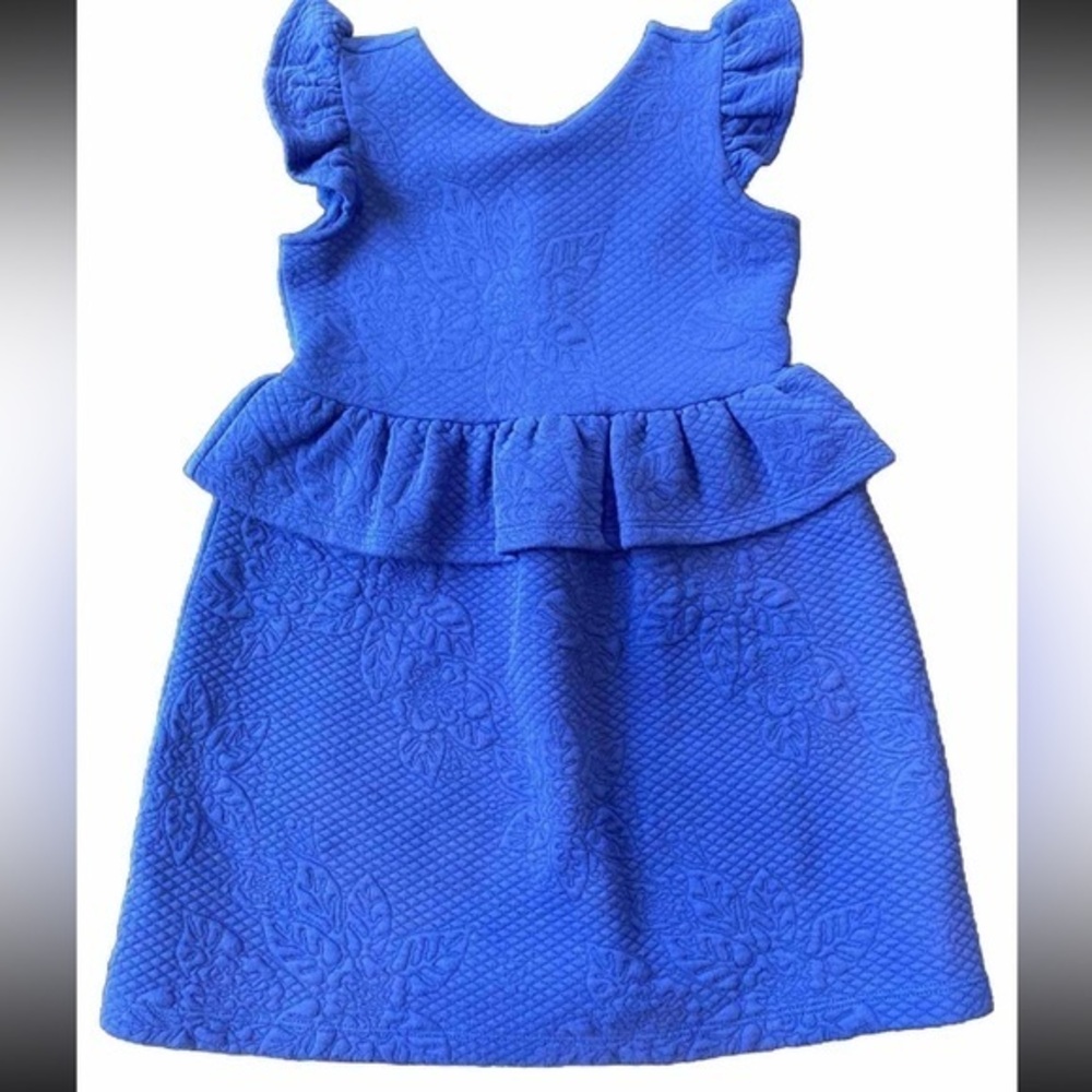 Girls Janie And Jack Blue Peplum Dress Size 4